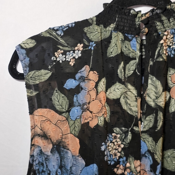 NWT Torrid Midi Clip Dot Mock Neck A-Line Dress Dark Floral Midi Dress, sz 2X - Picture 11 of 13